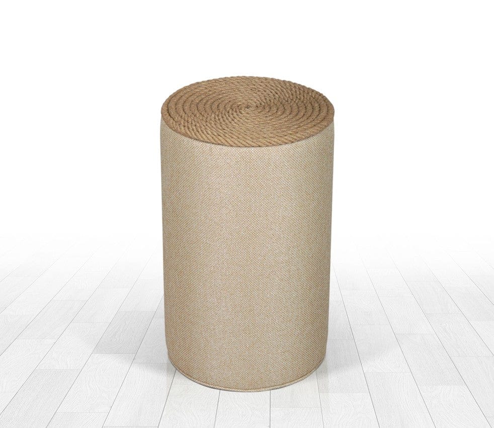 Pouf in tessuto Filika Crema (1)