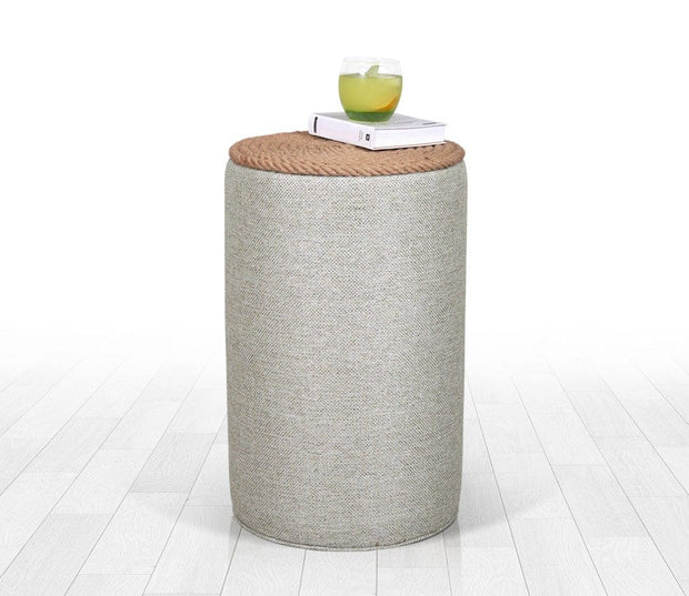 Pouf in tessuto Filika Grigio