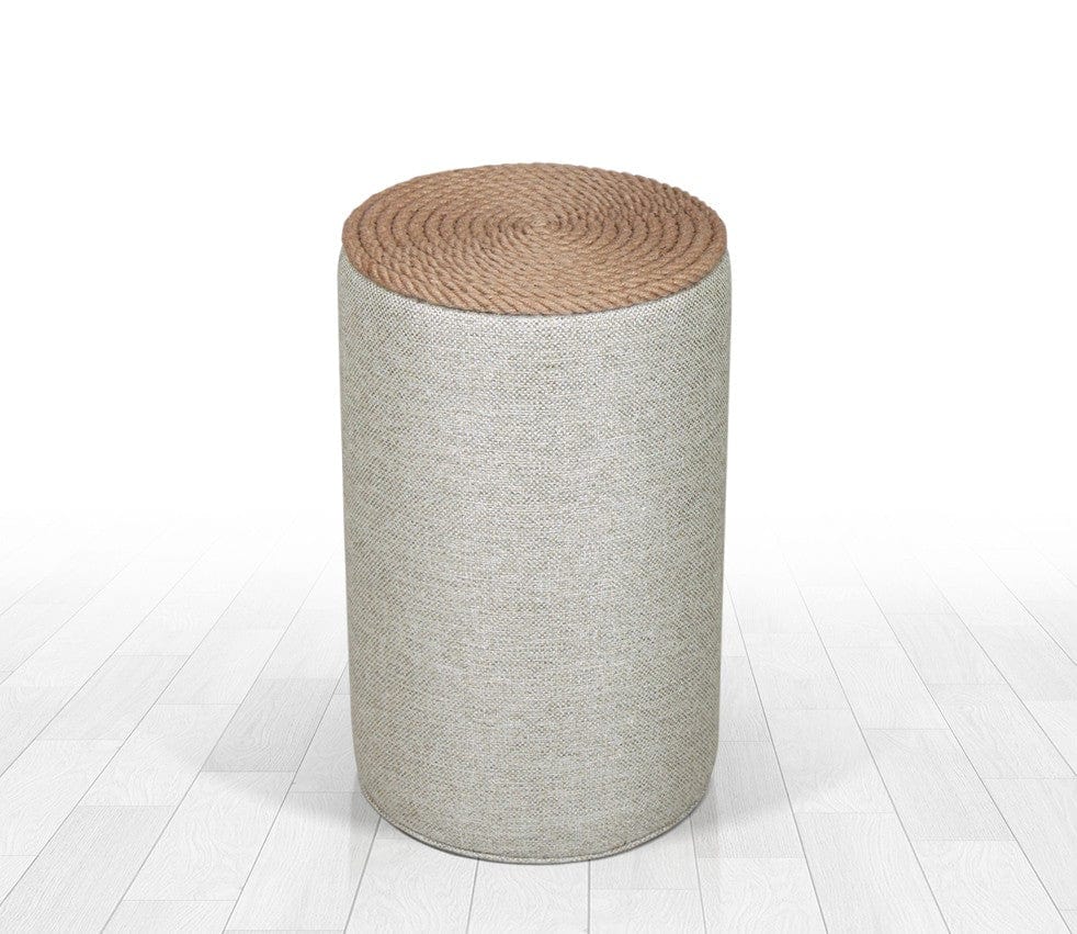Pouf in tessuto Filika Grigio (1)