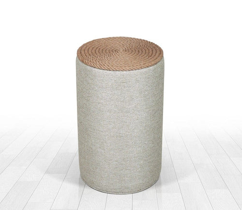 Pouf in tessuto Filika Grigio (1)