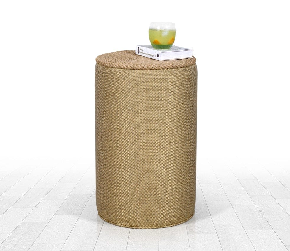 Pouf in tessuto Filika Oro