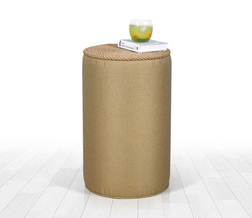 Pouf in tessuto Filika Oro