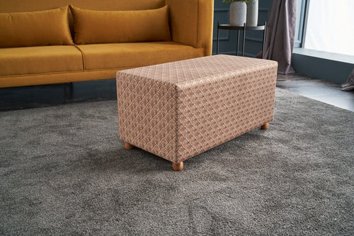 Pouf in tessuto Flora Rectangle Multicolore