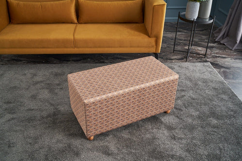 Pouf in tessuto Flora Rectangle Multicolore (1)
