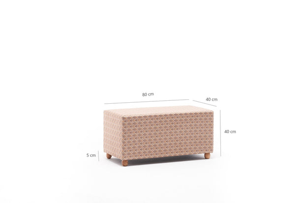 Pouf in tessuto Flora Rectangle Multicolore (6)
