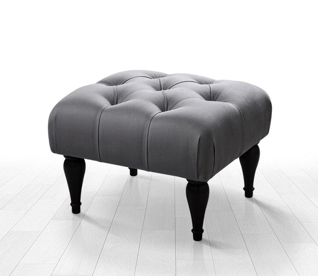 Pouf in tessuto Floral Grigio