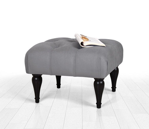 Pouf in tessuto Floral Grigio (1)