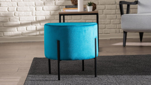 Pouf in tessuto Flow Blu