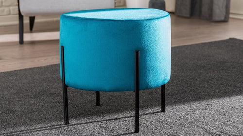 Pouf in tessuto Flow Blu (1)