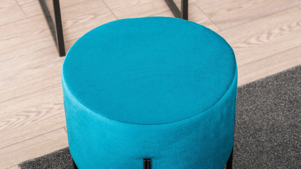 Pouf in tessuto Flow Blu (3)
