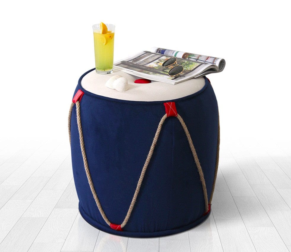 Pouf in tessuto Fora I Blu