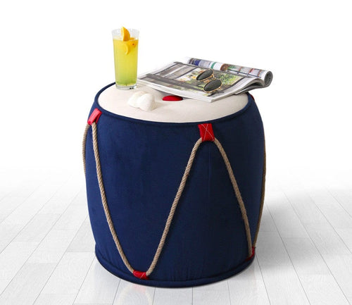 Pouf in tessuto Fora I Blu