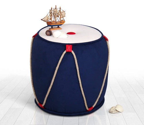 Pouf in tessuto Fora I Blu (1)