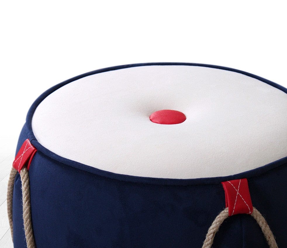 Pouf in tessuto Fora I Blu (2)