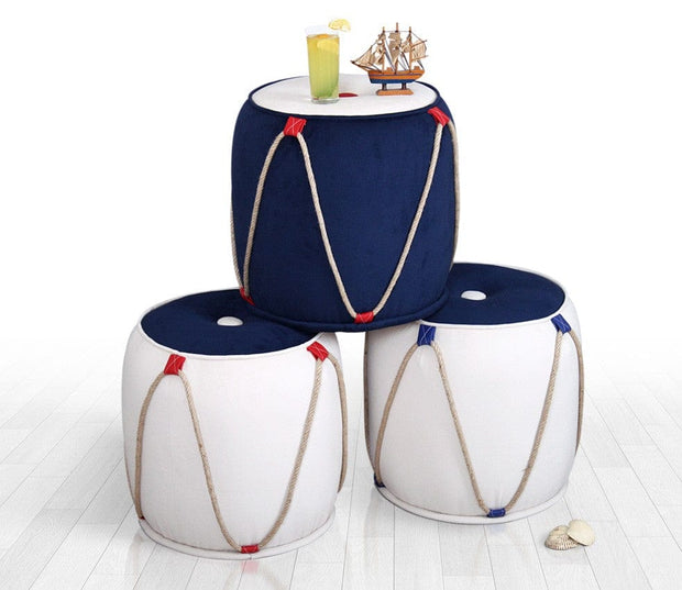 Pouf in tessuto Fora I Blu (6)