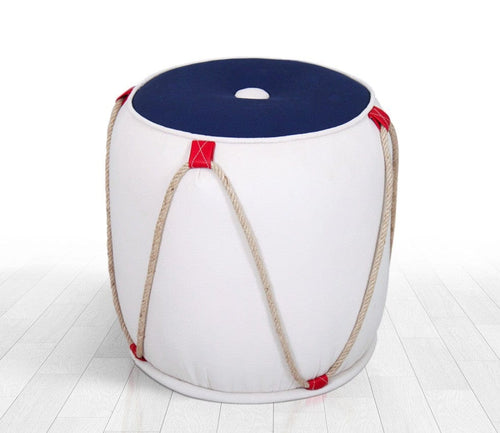 Pouf in tessuto Fora III Bianco (1)