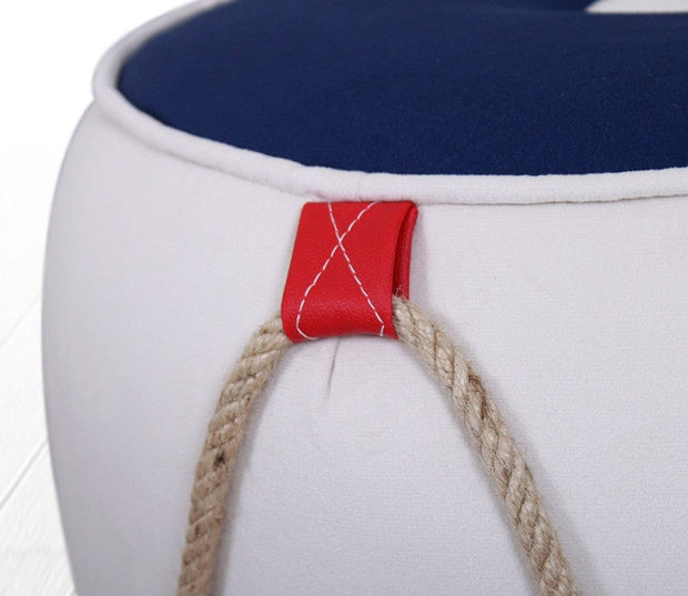 Pouf in tessuto Fora III Bianco (2)