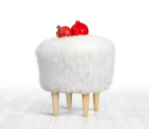 Pouf in tessuto Fox Bianco