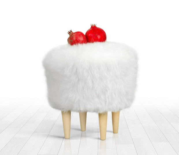 Pouf in tessuto Fox Bianco
