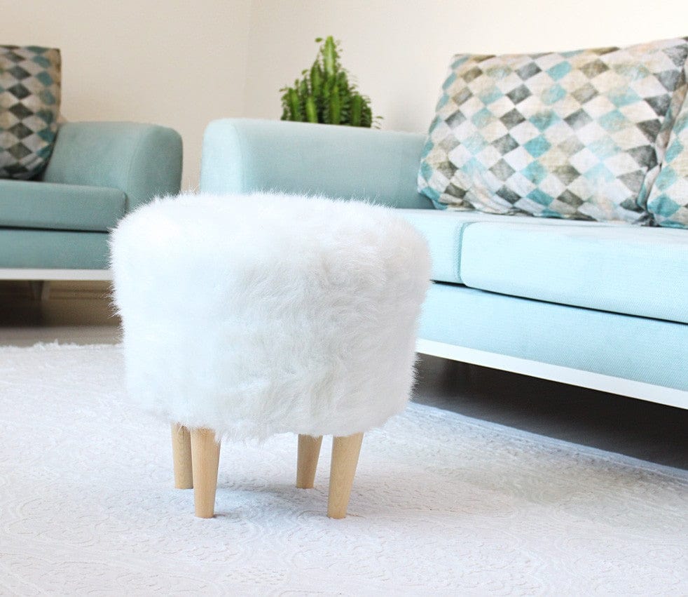 Pouf in tessuto Fox Bianco (1)