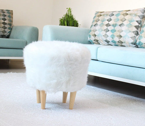 Pouf in tessuto Fox Bianco (1)
