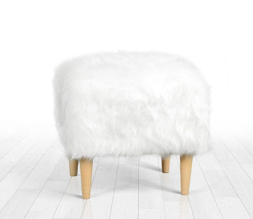 Pouf in tessuto Fox Bianco