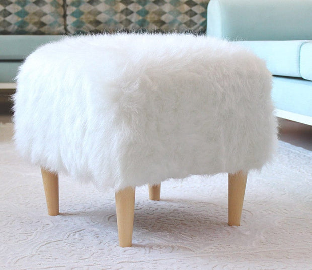 Pouf in tessuto Fox Bianco (2)