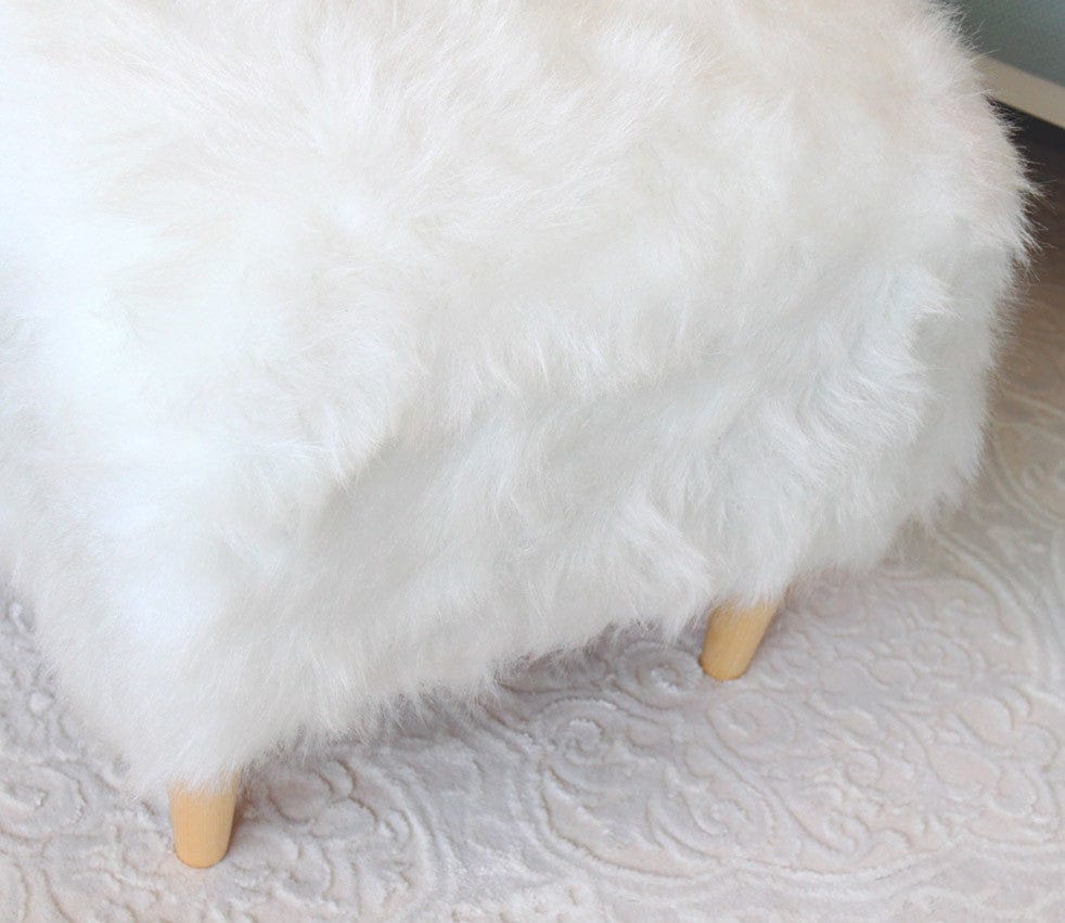 Pouf in tessuto Fox Bianco (3)