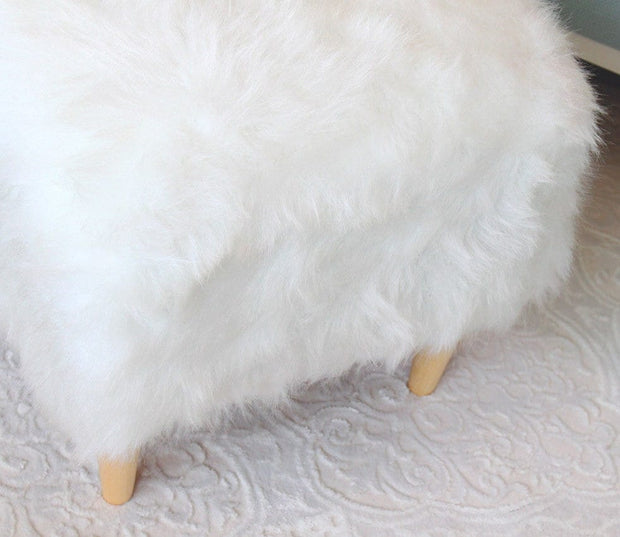 Pouf in tessuto Fox Bianco (3)
