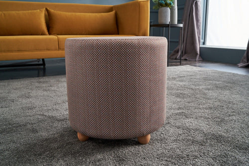 Pouf in tessuto Helen Round Multicolore