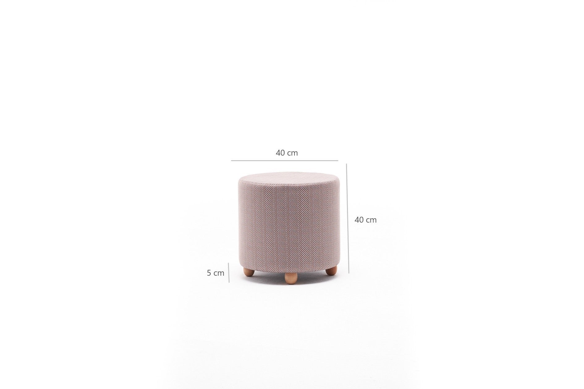 Pouf in tessuto Helen Round Multicolore (4)