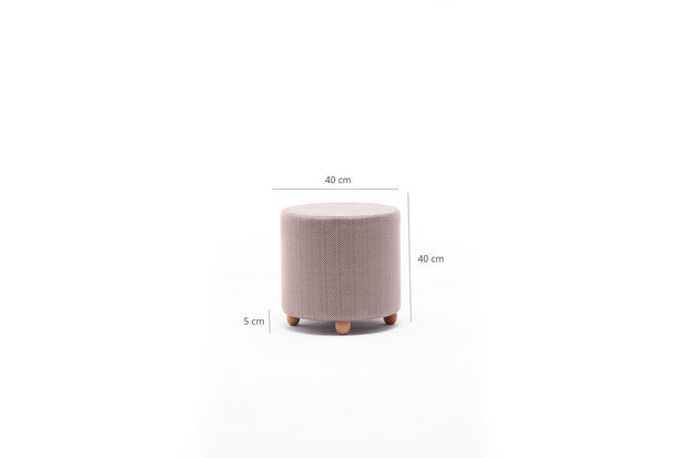 Pouf in tessuto Helen Round Multicolore (4)