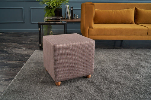 Pouf in tessuto Helen Square Multicolore