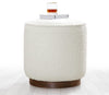 Pouf in tessuto Hellin Bianco