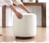 Pouf in tessuto Hellin Bianco (2)