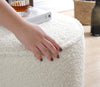 Pouf in tessuto Hellin Bianco (3)
