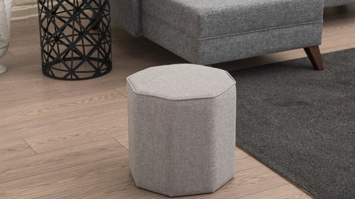 Pouf in tessuto Hexa Marrone