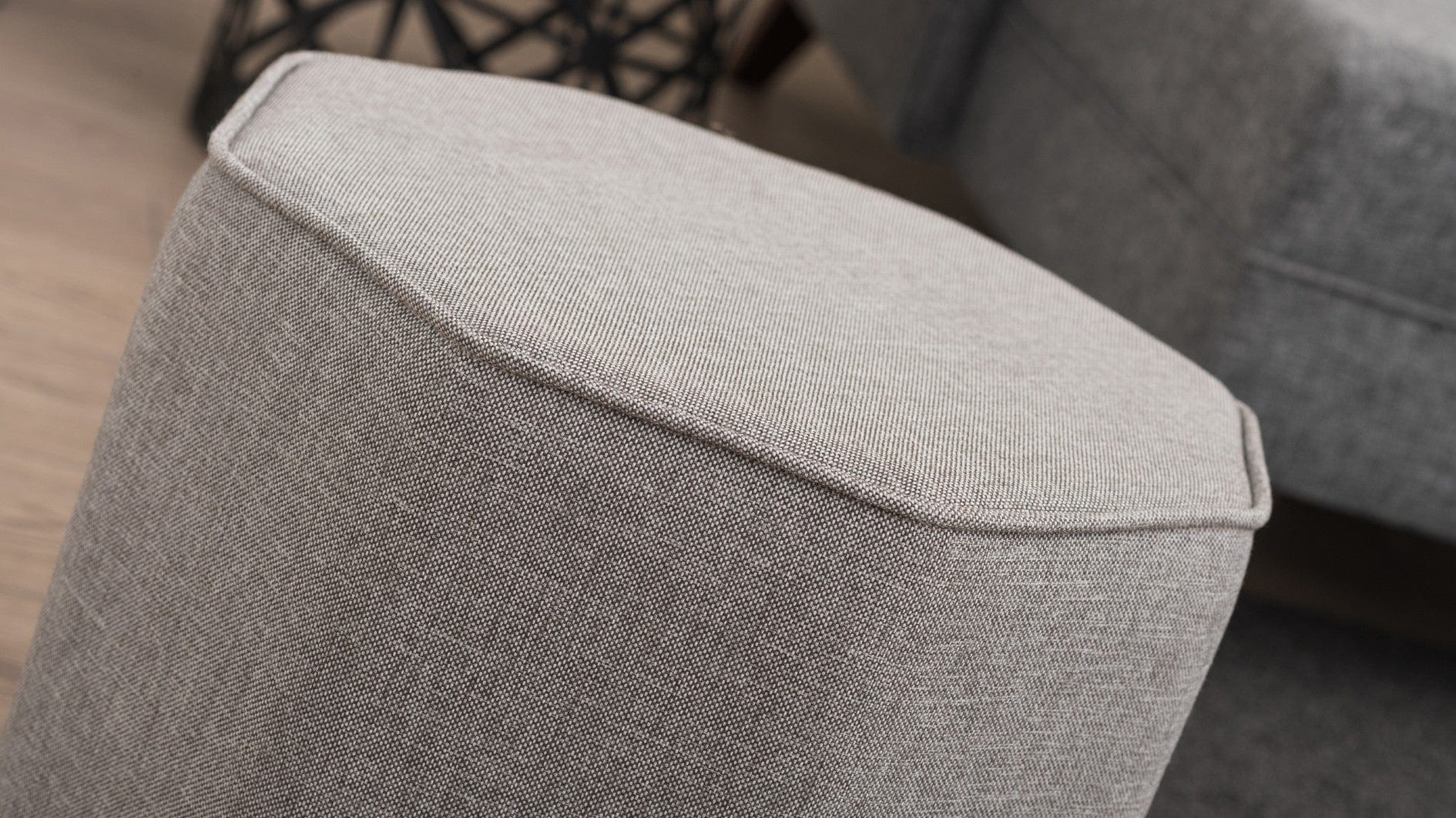 Pouf in tessuto Hexa Marrone (2)