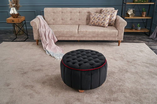 Pouf in tessuto Jasmin Antracite