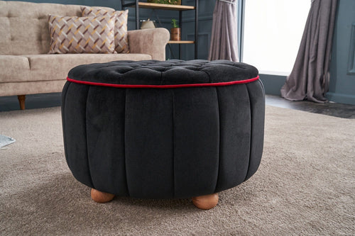 Pouf in tessuto Jasmin Antracite (1)
