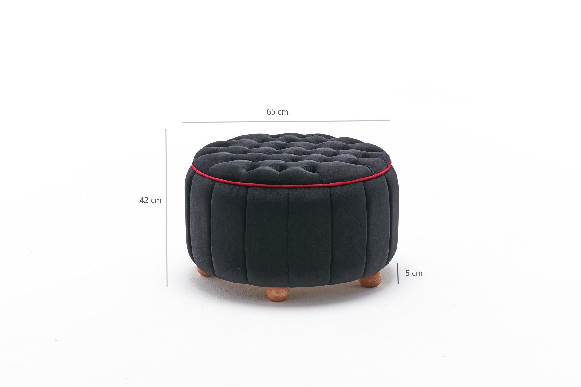 Pouf in tessuto Jasmin Antracite (5)
