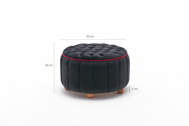 Pouf in tessuto Jasmin Antracite (5)