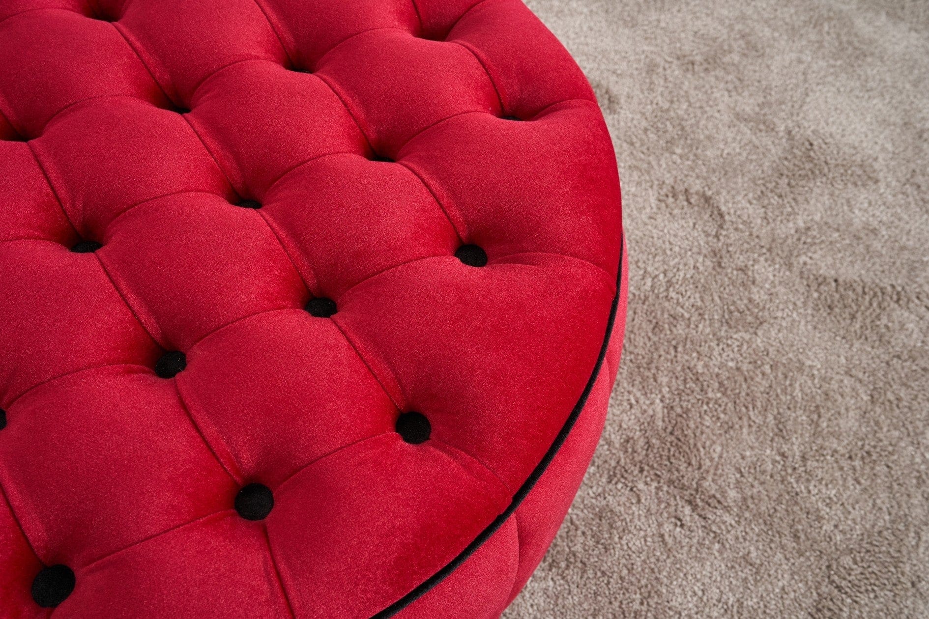 Pouf in tessuto Jasmin Rosso (2)