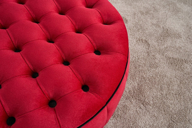 Pouf in tessuto Jasmin Rosso (2)