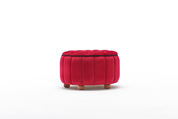 Pouf in tessuto Jasmin Rosso (3)