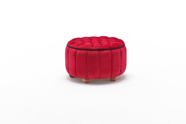 Pouf in tessuto Jasmin Rosso (4)