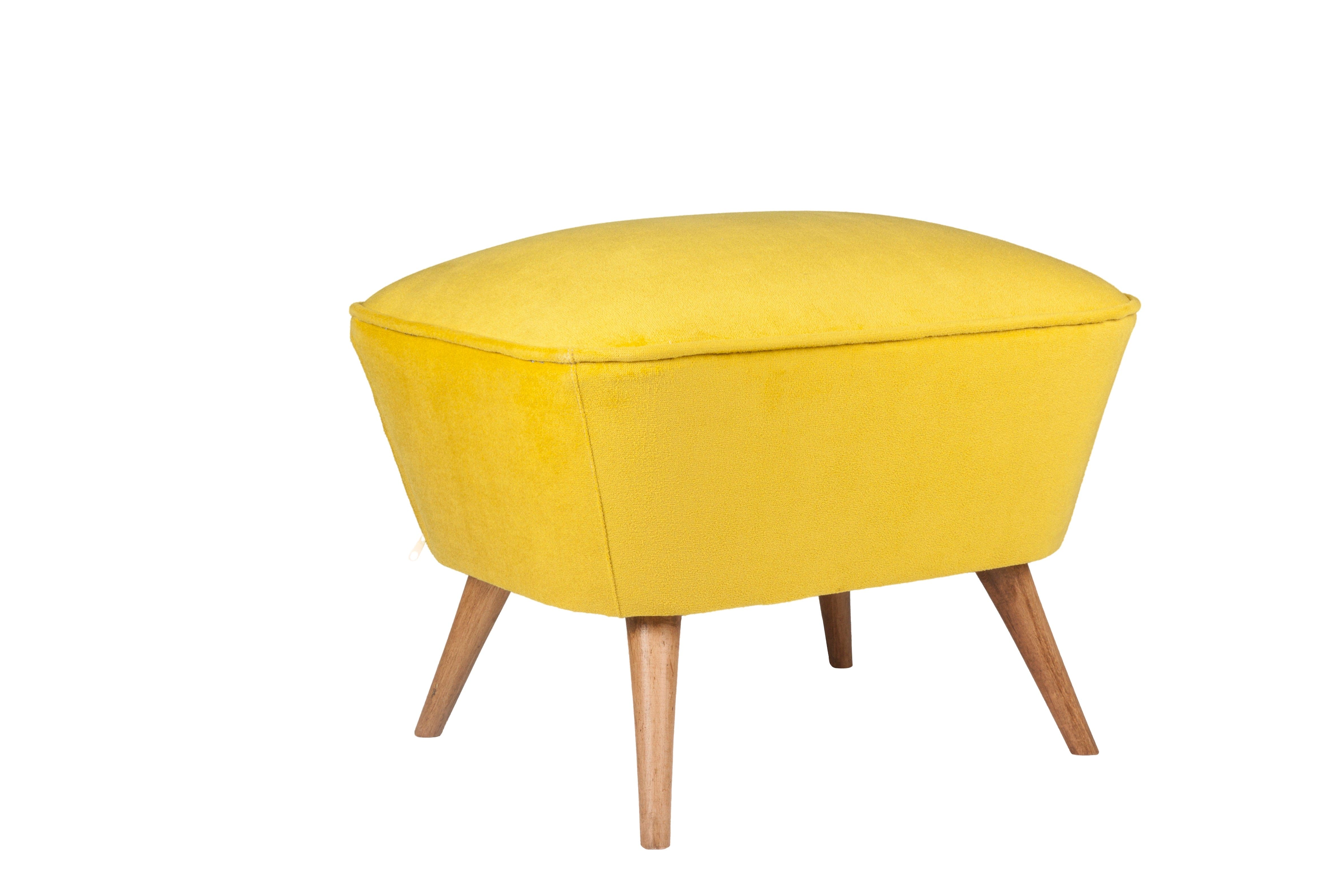 Pouf in tessuto Lake View Giallo