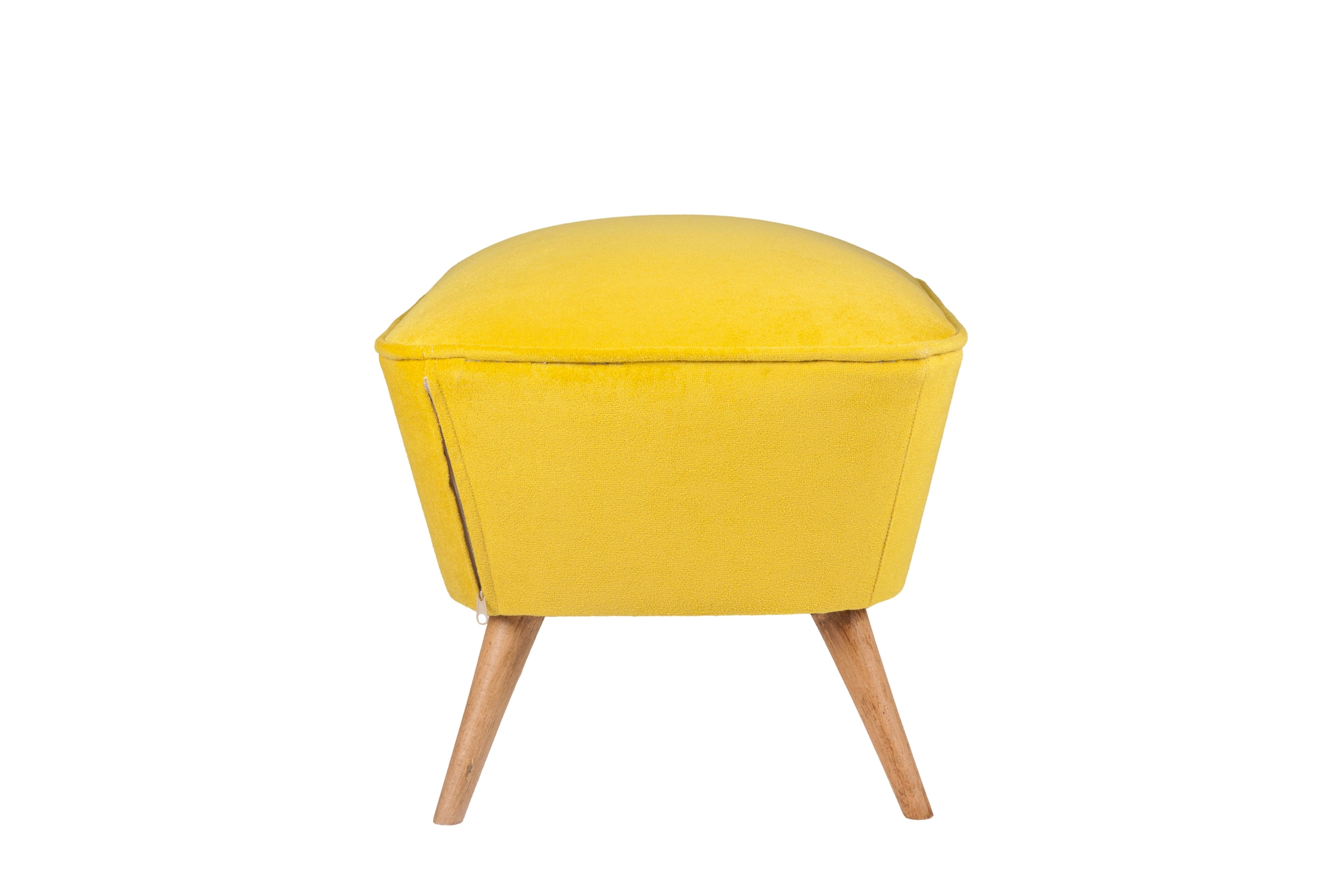 Pouf in tessuto Lake View Giallo (2)