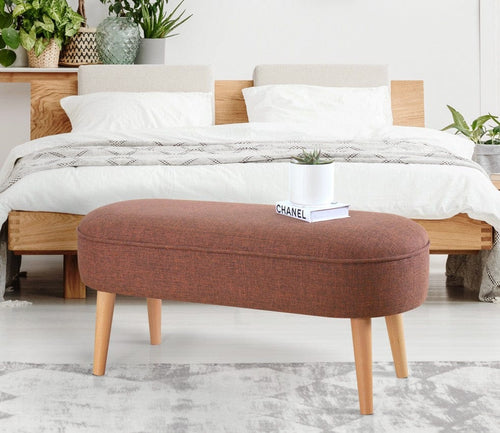 Pouf in tessuto Lednok Bordeaux (1)
