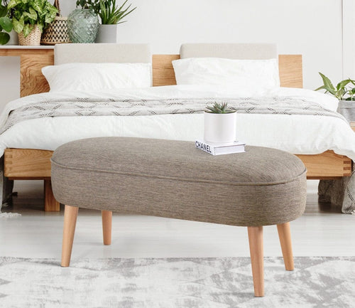 Pouf in tessuto Lednok Cappuccino (1)